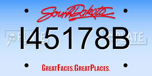 I45178B South Dakota License Plate