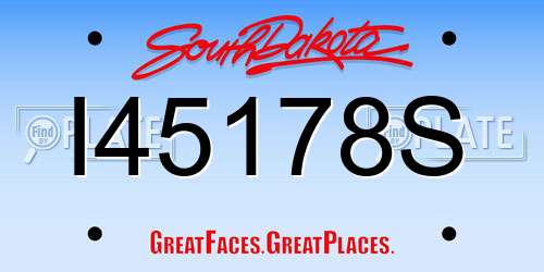 I45178S South Dakota License Plate