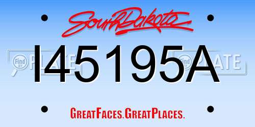 I45195A South Dakota License Plate