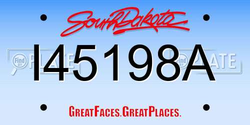 I45198A South Dakota License Plate