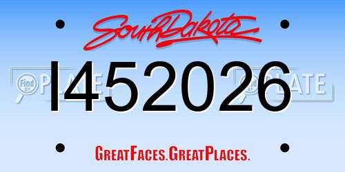I452026 South Dakota License Plate