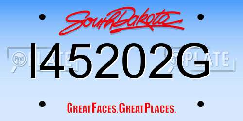 I45202G South Dakota License Plate