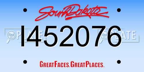 I452076 South Dakota License Plate