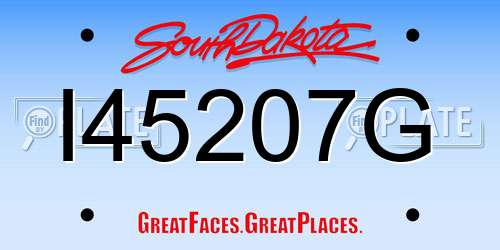I45207G South Dakota License Plate