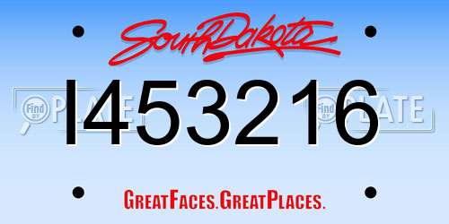 I453216 South Dakota License Plate