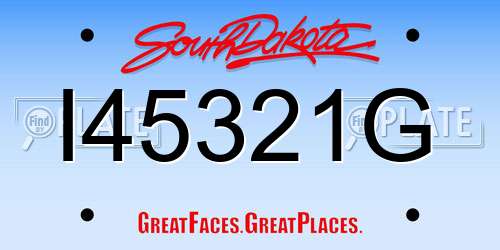 I45321G South Dakota License Plate