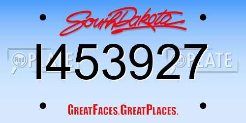 I453927 South Dakota License Plate