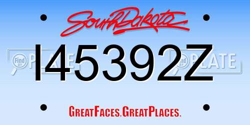 I45392Z South Dakota License Plate