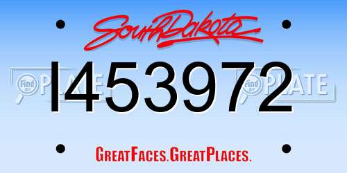 I453972 South Dakota License Plate