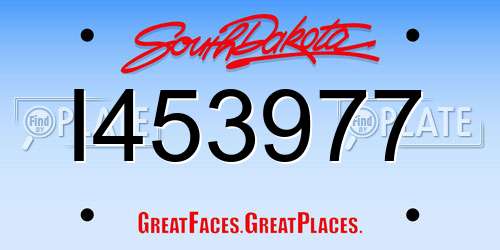 I453977 South Dakota License Plate