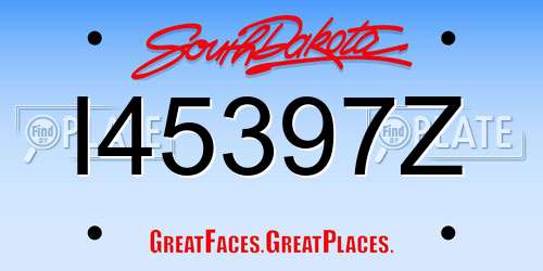 I45397Z South Dakota License Plate