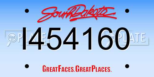 I454160 South Dakota License Plate