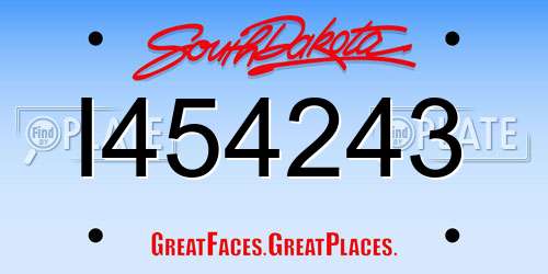 I454243 South Dakota License Plate