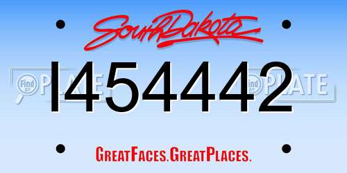I454442 South Dakota License Plate