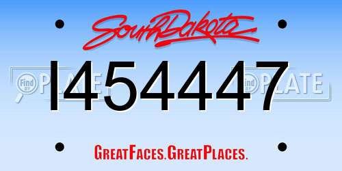 I454447 South Dakota License Plate