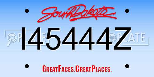 I45444Z South Dakota License Plate