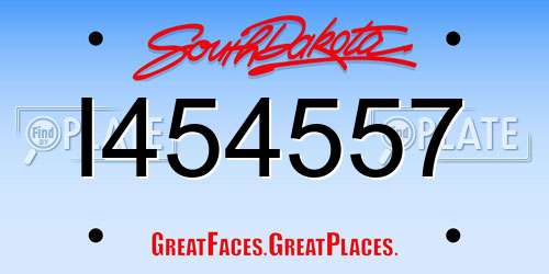 I454557 South Dakota License Plate