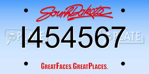I454567 South Dakota License Plate