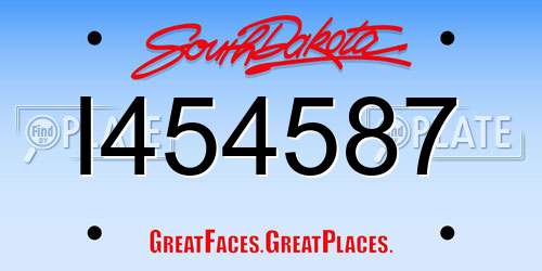 I454587 South Dakota License Plate