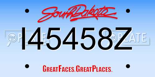 I45458Z South Dakota License Plate