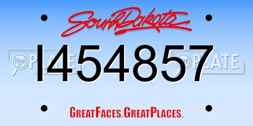 I454857 South Dakota License Plate