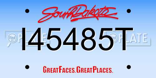 I45485T South Dakota License Plate