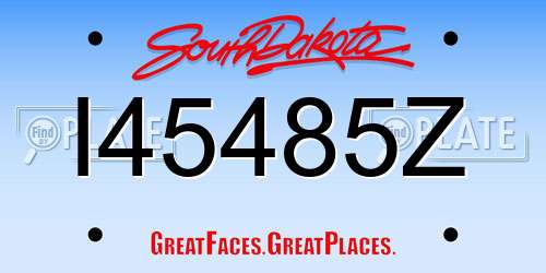 I45485Z South Dakota License Plate
