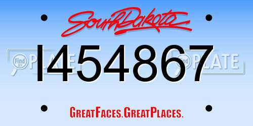 I454867 South Dakota License Plate