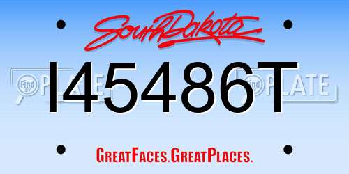 I45486T South Dakota License Plate