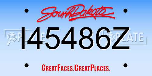 I45486Z South Dakota License Plate