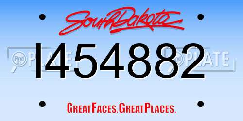 I454882 South Dakota License Plate