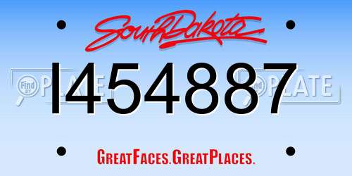 I454887 South Dakota License Plate
