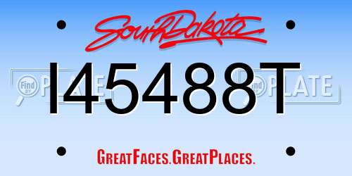 I45488T South Dakota License Plate