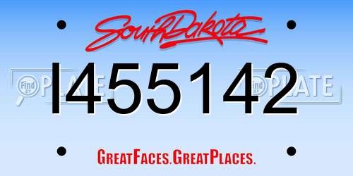 I455142 South Dakota License Plate