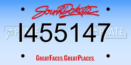 I455147 South Dakota License Plate