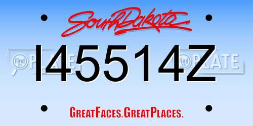 I45514Z South Dakota License Plate
