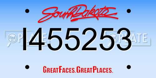 I455253 South Dakota License Plate