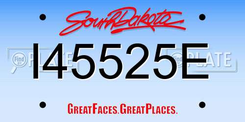 I45525E South Dakota License Plate