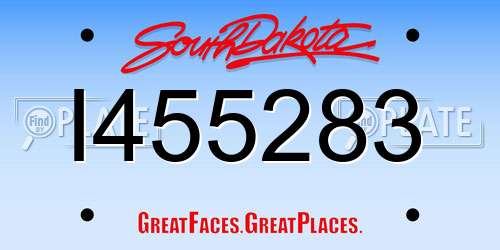 I455283 South Dakota License Plate