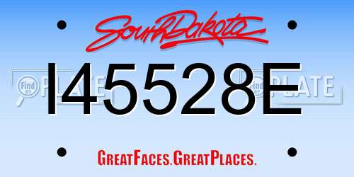 I45528E South Dakota License Plate