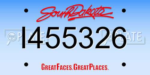 I455326 South Dakota License Plate