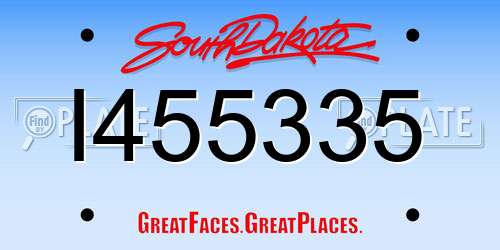 I455335 South Dakota License Plate