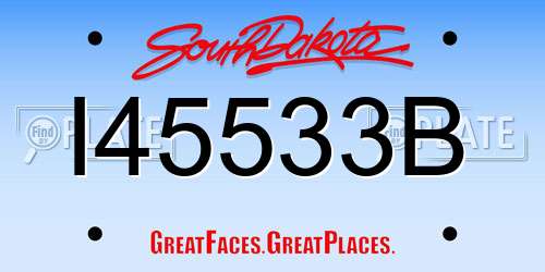 I45533B South Dakota License Plate