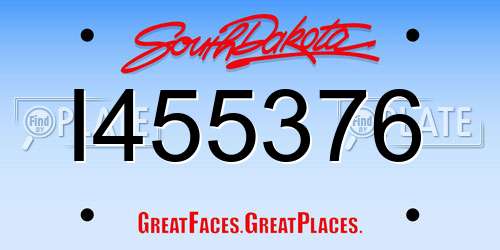 I455376 South Dakota License Plate