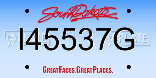 I45537G South Dakota License Plate