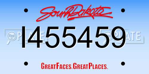 I455459 South Dakota License Plate