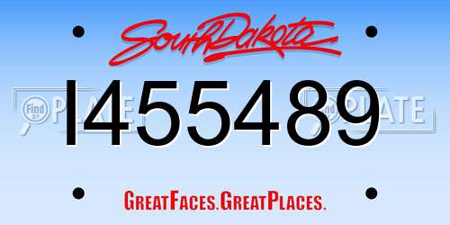 I455489 South Dakota License Plate