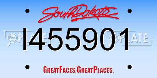 I455901 South Dakota License Plate