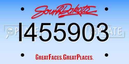 I455903 South Dakota License Plate