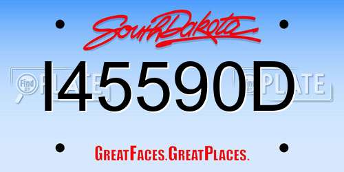 I45590D South Dakota License Plate
